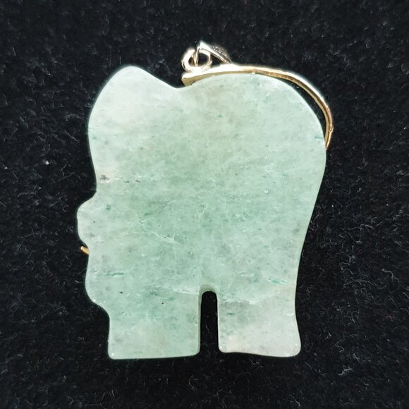 Vintage Genuine Pale Green Jade Elephant Amulet Pendant – Good Fortune Necklace - Picture 8 of 9